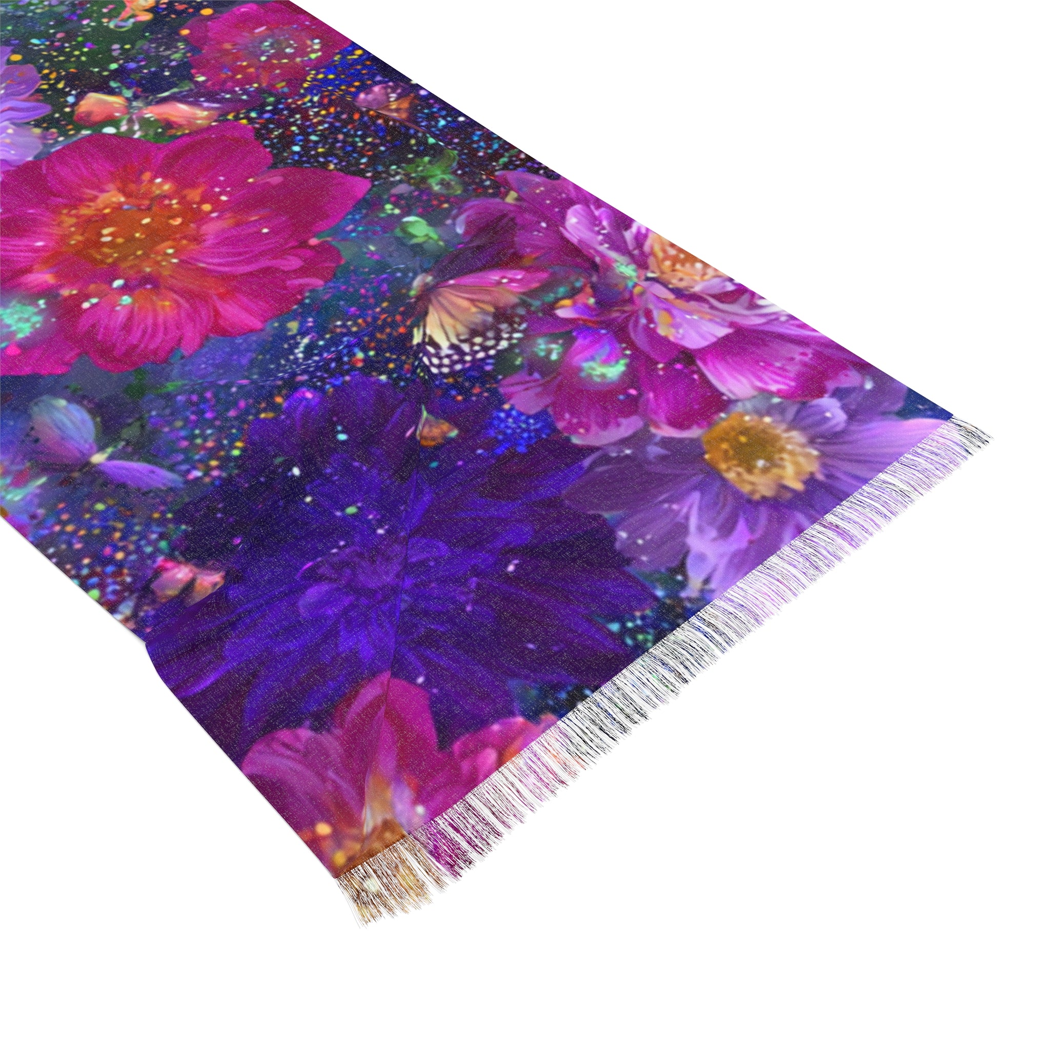 Vibrant Floral Light Scarf, Boho Chic Accessory, Colorful Spring Wrap, Fashionable Gift, Summer Festival Scarf, Unique Lightweight Shawl