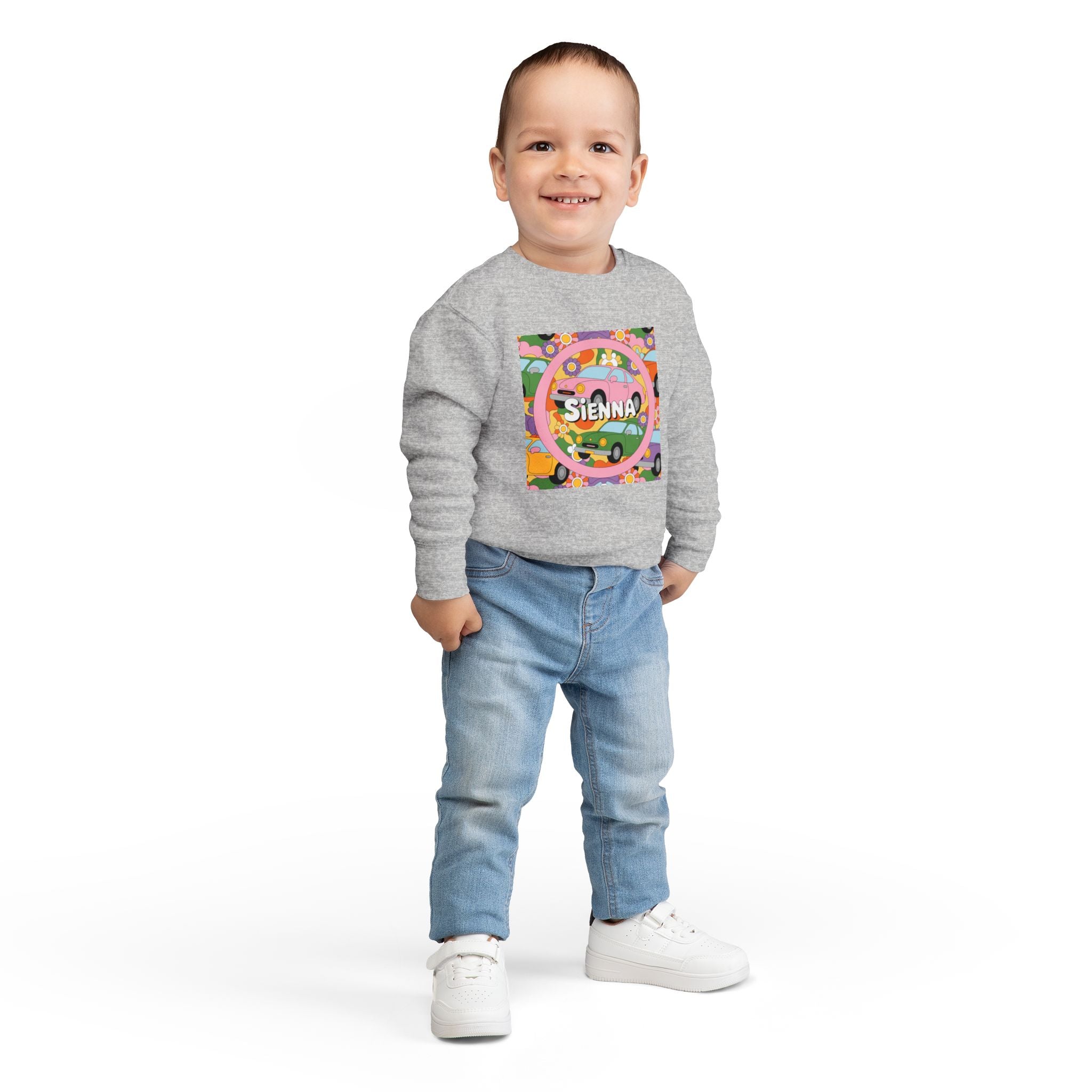 Colorful Toddler Sweatshirt with Custom Name Design, Perfect Gift for Kids Birthdays, Playdates, Family Outings, Fun and Cozy