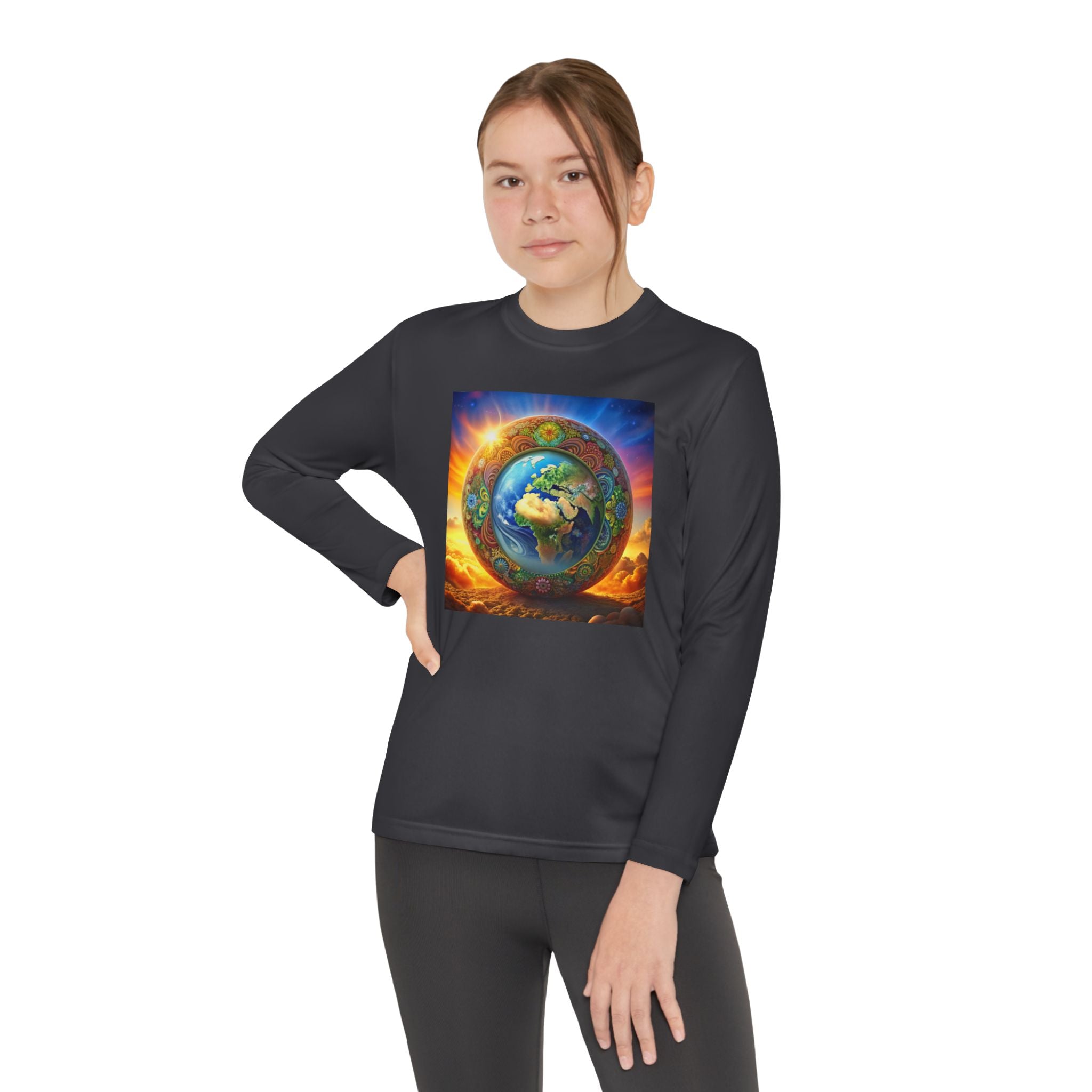 T-Shirt - Youth Earth-Inspired Long Sleeve Shirt Printify