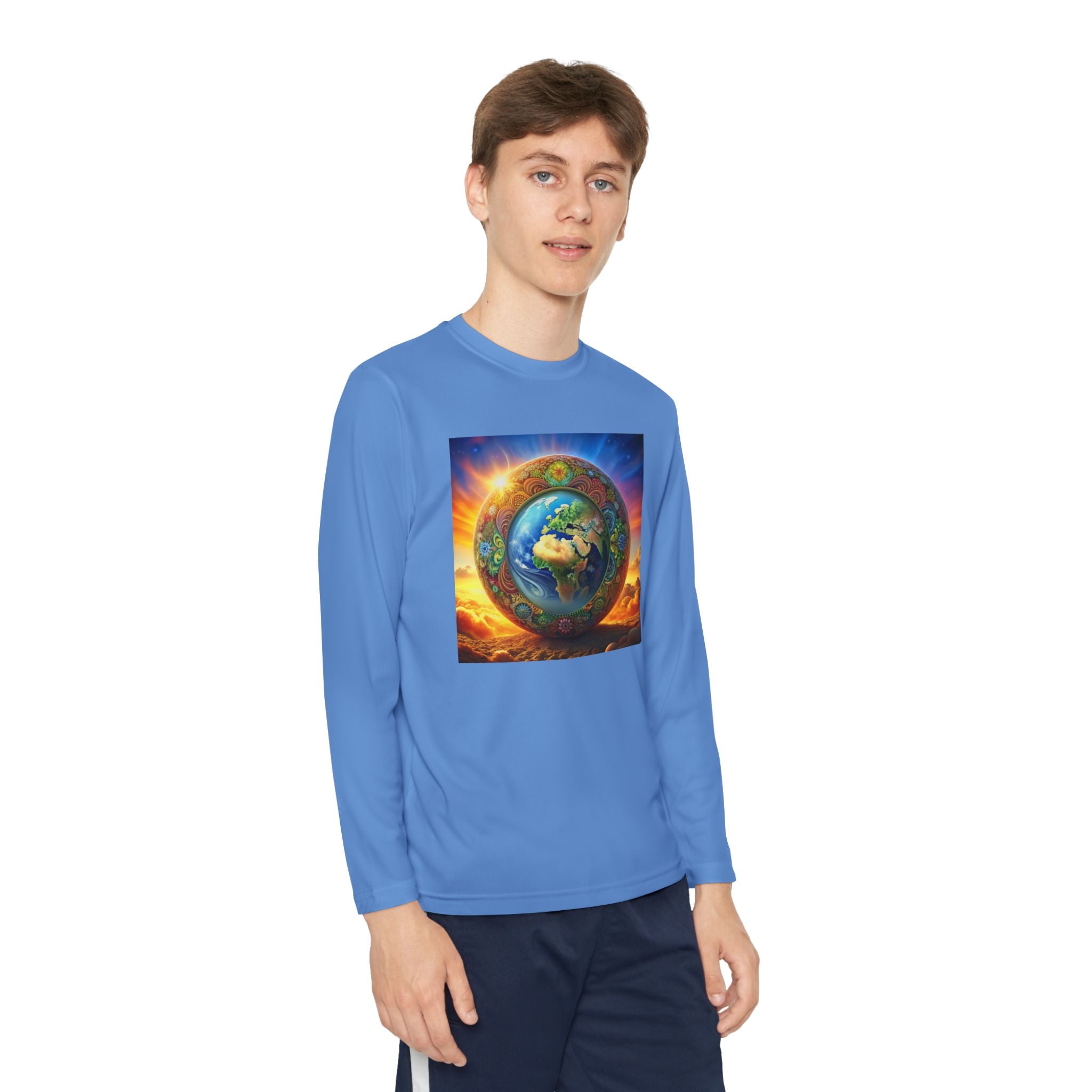 T-Shirt - Youth Earth-Inspired Long Sleeve Shirt Printify
