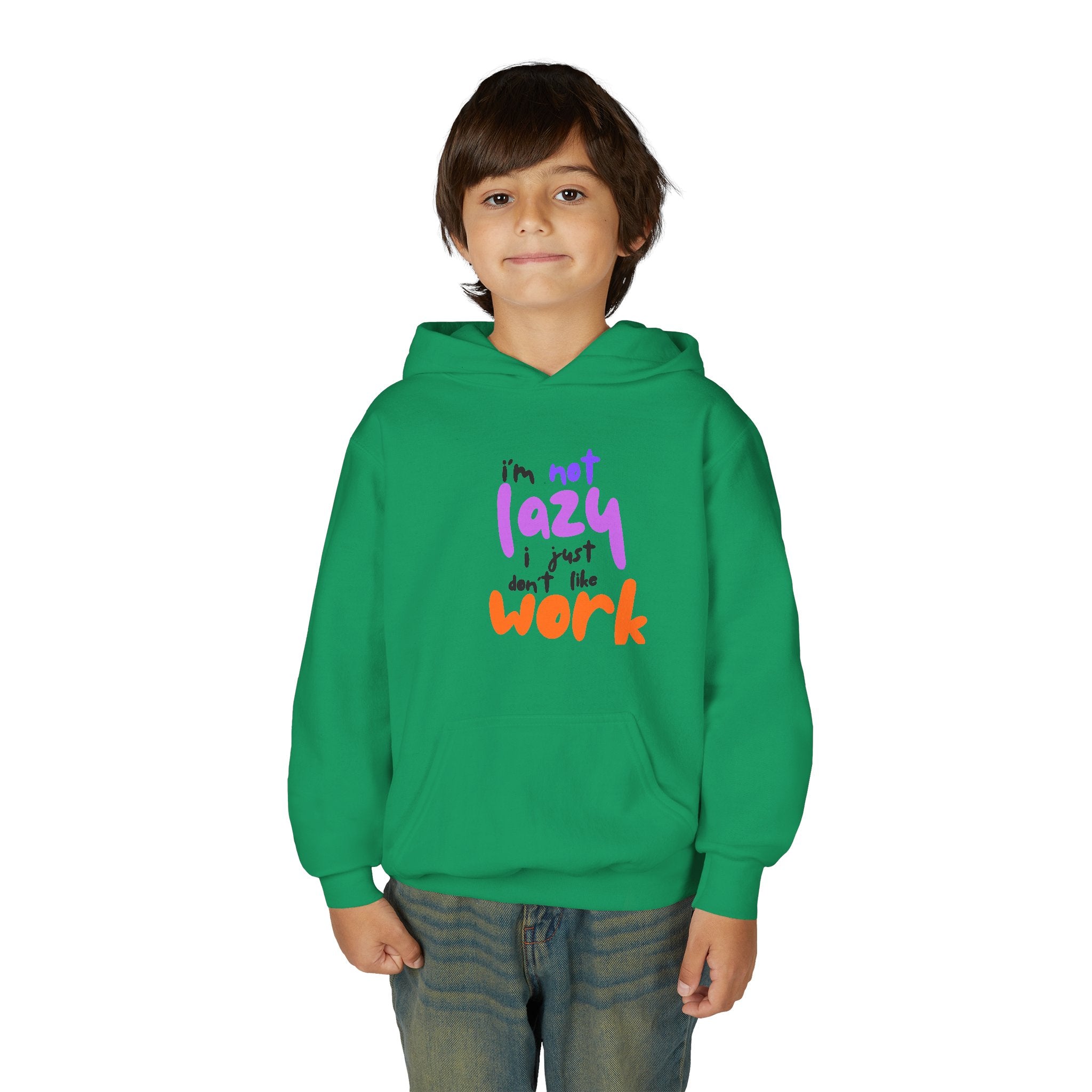 Funny Youth Hoodie: I'm Not Lazy, I Just Don't Like Work - Comfy Pullover for Teens, Relaxed Vibe, Gift for Students, Casual Wear, [...]