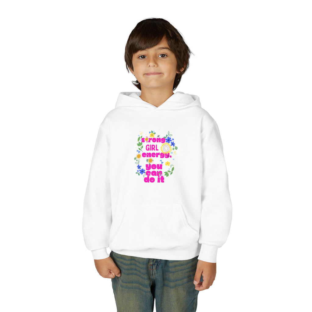 Empowering Youth Hooded Sweatshirt, Girl Power Hoodie, Inspirational Sweatshirt, Motivational Kids Hoodie, Comfortable Youth Apparel