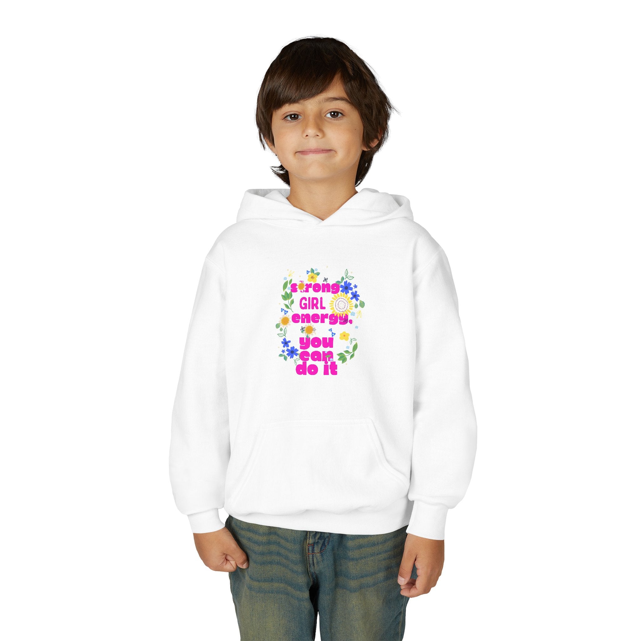 Empowering Youth Hooded Sweatshirt, Girl Power Hoodie, Inspirational Sweatshirt, Motivational Kids Hoodie, Comfortable Youth Apparel