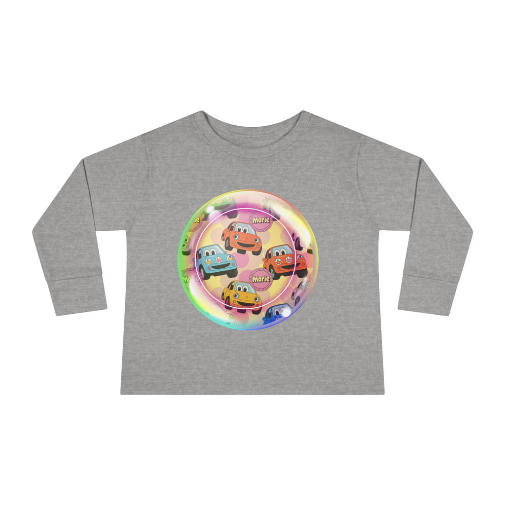 Cute Cartoon Cars Toddler Long Sleeve Tee, Kids T-Shirt, Toddler Tee, Birthday Gift, Fun Playwear, Nursery Outfit