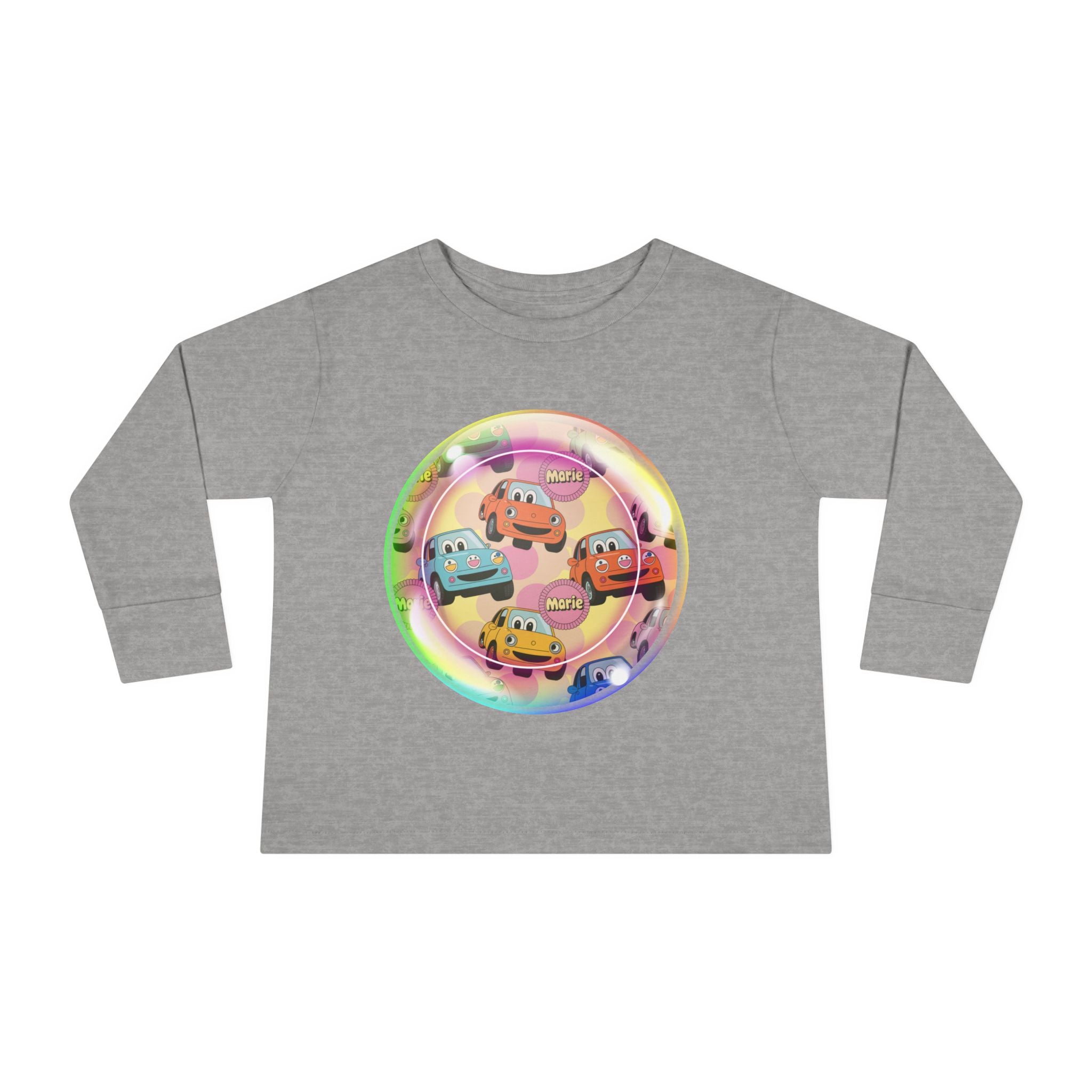 Cute Cartoon Cars Toddler Long Sleeve Tee, Kids T-Shirt, Toddler Tee, Birthday Gift, Fun Playwear, Nursery Outfit