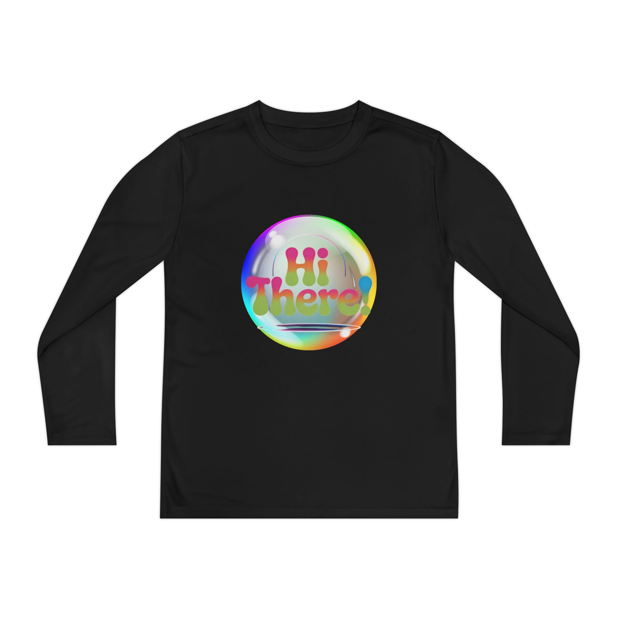 Colorful Youth Long Sleeve Tee, Fun Kids Tee, Rainbow Graphic Shirt, Casual Long Sleeve Top, Playful Apparel for Kids