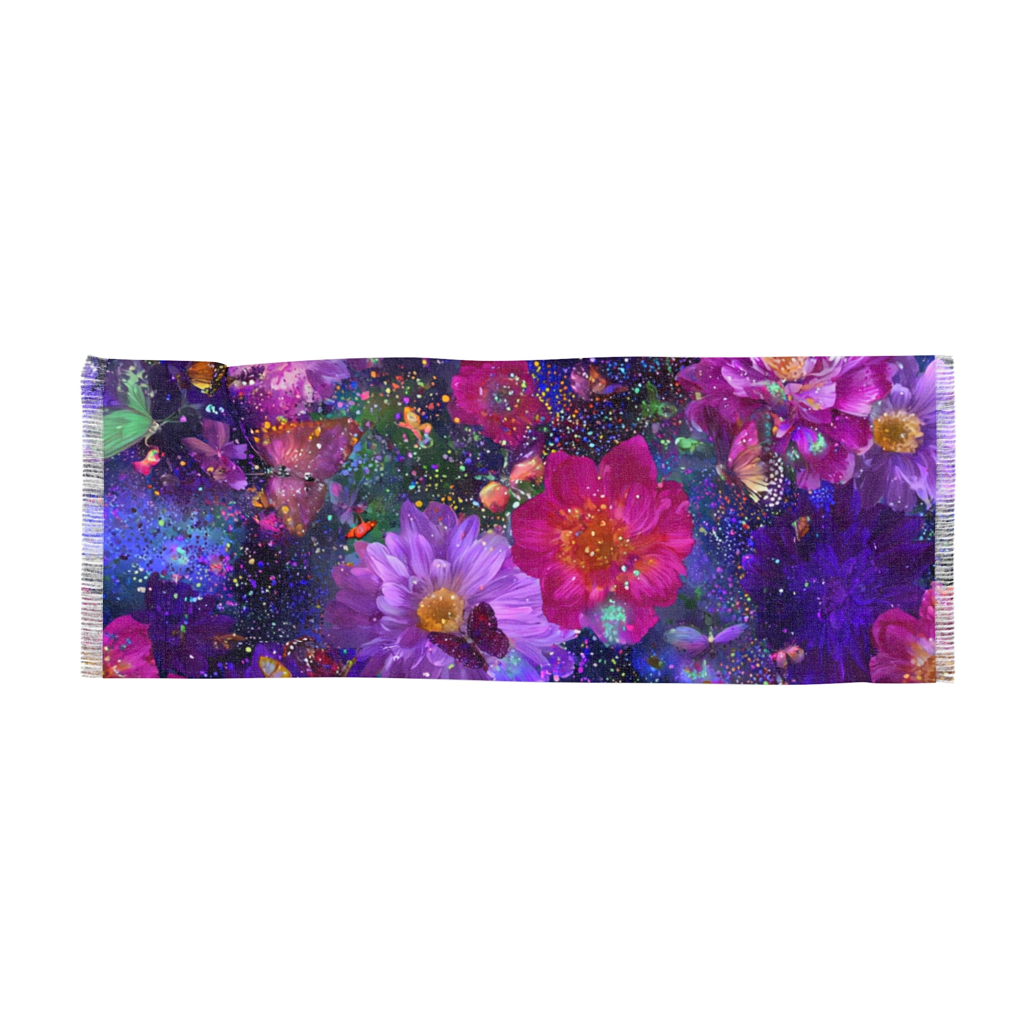 Vibrant Floral Light Scarf, Boho Chic Accessory, Colorful Spring Wrap, Fashionable Gift, Summer Festival Scarf, Unique Lightweight Shawl
