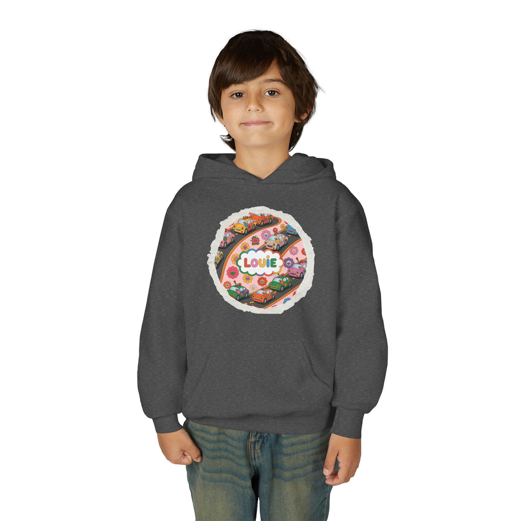 Youth Floral Customizable Hoodie, Cozy Sweatshirt for Boys and Girls, Perfect Gift for Kids, Louie, Teenage Birthdays, Celebrations, [...]