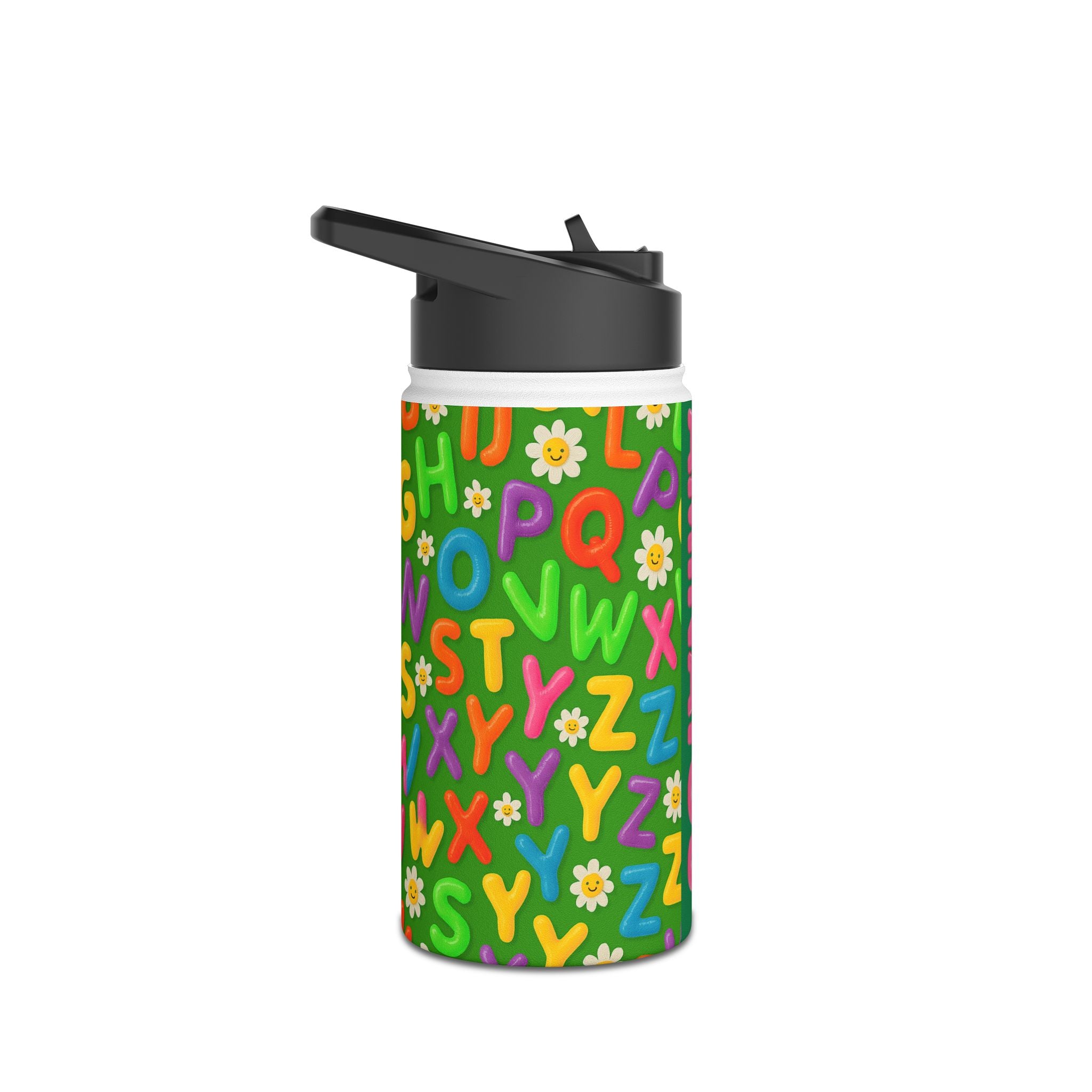 Colorful Alphabet Stainless Steel Water Bottle | Personalized Kids Hydration, Eco-Friendly Gift, Summer Drinkware, School Essential, [...]