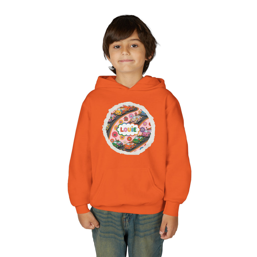 Youth Floral Customizable Hoodie, Cozy Sweatshirt for Boys and Girls, Perfect Gift for Kids, Louie, Teenage Birthdays, Celebrations, [...]