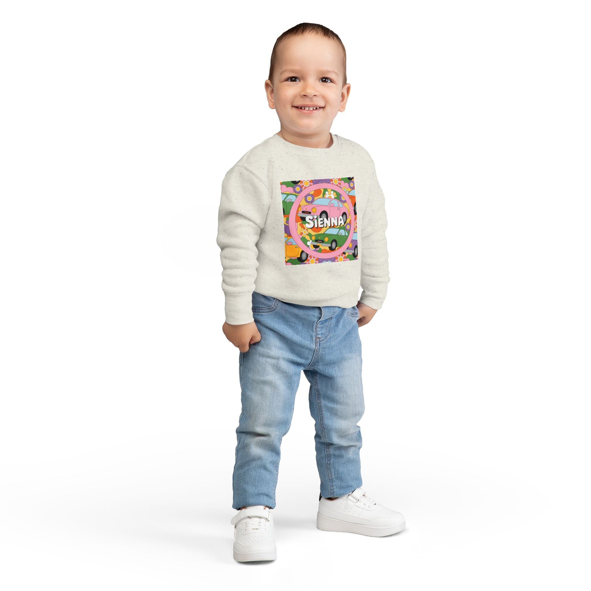 Colorful Toddler Sweatshirt with Custom Name Design, Perfect Gift for Kids Birthdays, Playdates, Family Outings, Fun and Cozy