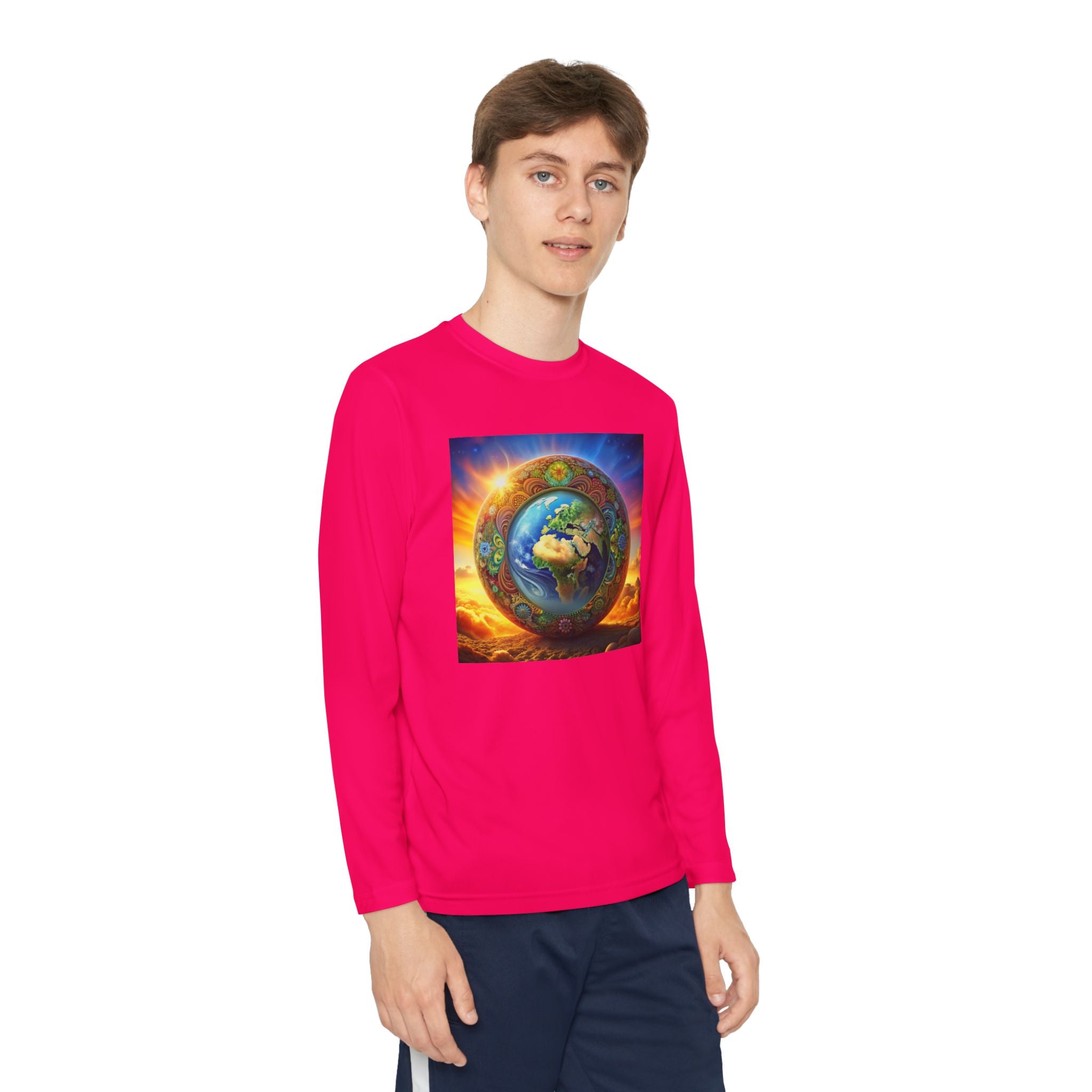 T-Shirt - Youth Earth-Inspired Long Sleeve Shirt Printify