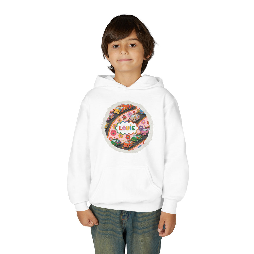 Youth Floral Customizable Hoodie, Cozy Sweatshirt for Boys and Girls, Perfect Gift for Kids, Louie, Teenage Birthdays, Celebrations, [...]