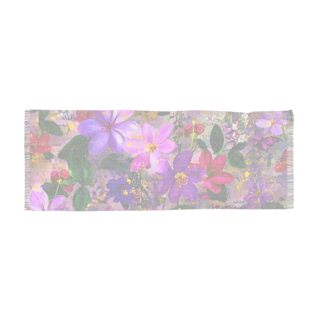 Vibrant Floral Light Scarf, Lightweight Scarf, Spring Accessories, Boho Chic Wrap, Gift for Her, Summer Fashion