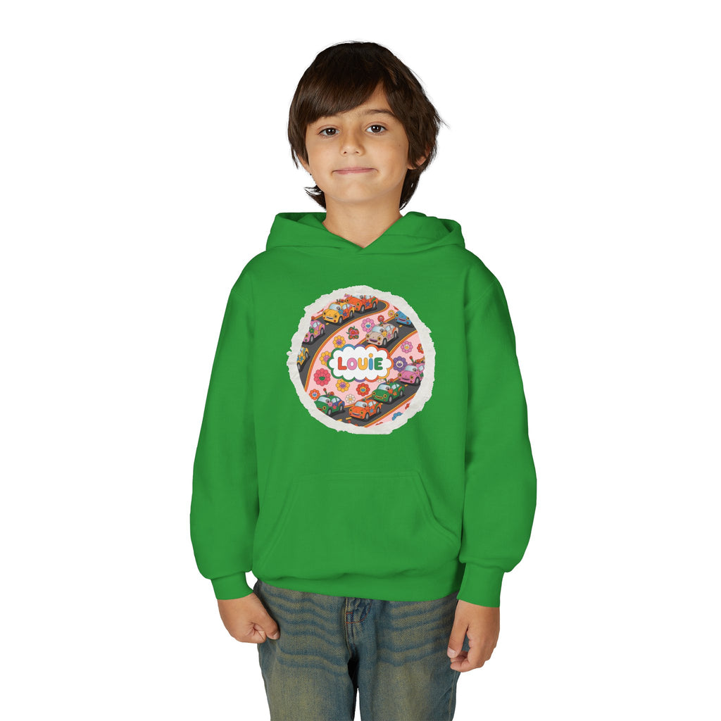 Youth Floral Customizable Hoodie, Cozy Sweatshirt for Boys and Girls, Perfect Gift for Kids, Louie, Teenage Birthdays, Celebrations, [...]