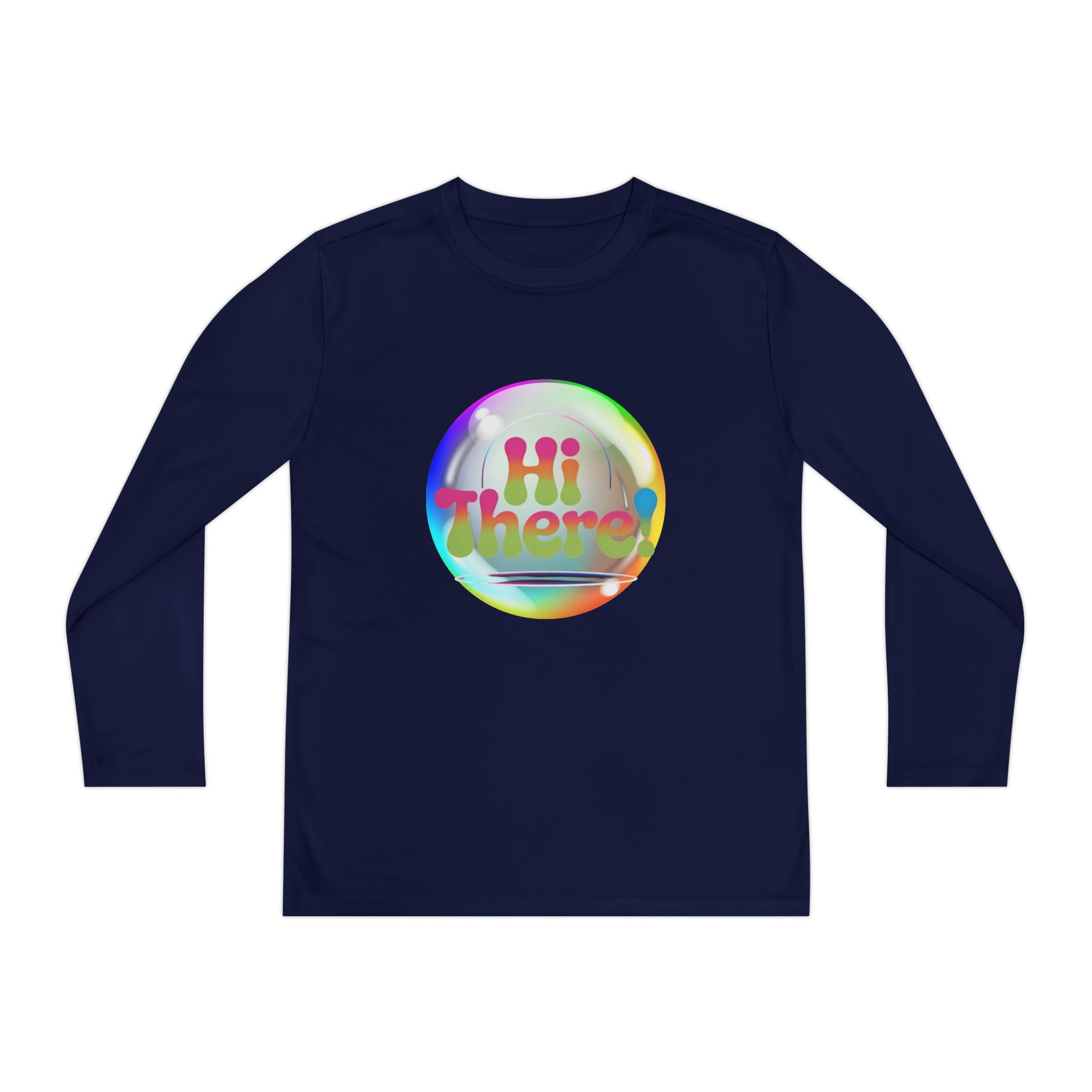 Colorful Youth Long Sleeve Tee, Fun Kids Tee, Rainbow Graphic Shirt, Casual Long Sleeve Top, Playful Apparel for Kids