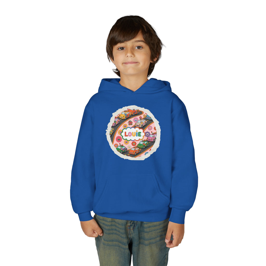 Youth Floral Customizable Hoodie, Cozy Sweatshirt for Boys and Girls, Perfect Gift for Kids, Louie, Teenage Birthdays, Celebrations, [...]
