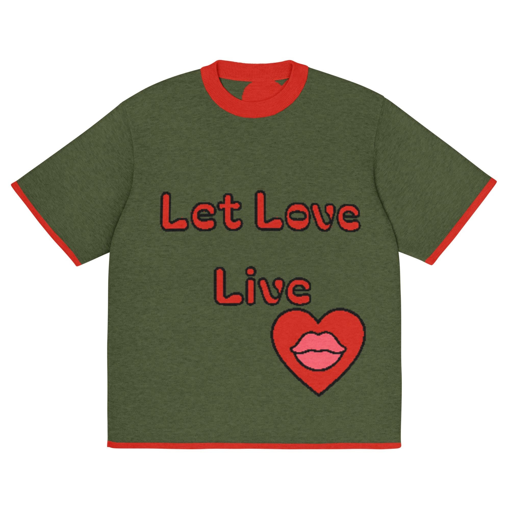 Knitted Tee - Let Love Live – Unisex Ringer T-Shirt Knitted classic tee Etsy